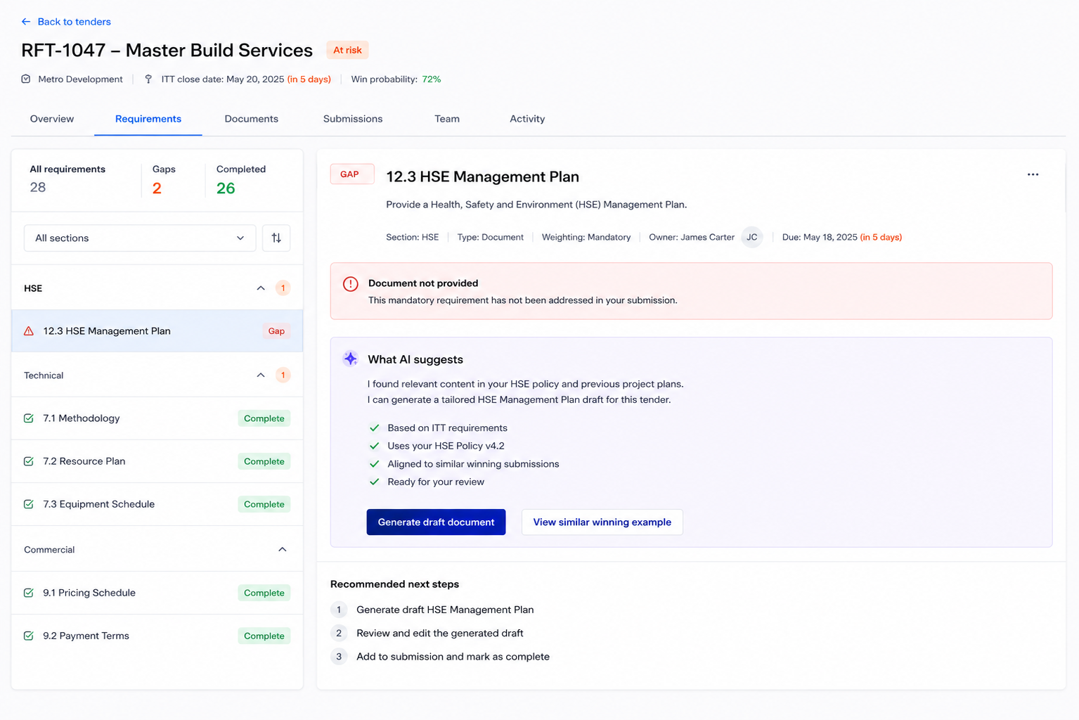 Construction workflow screenshot 2