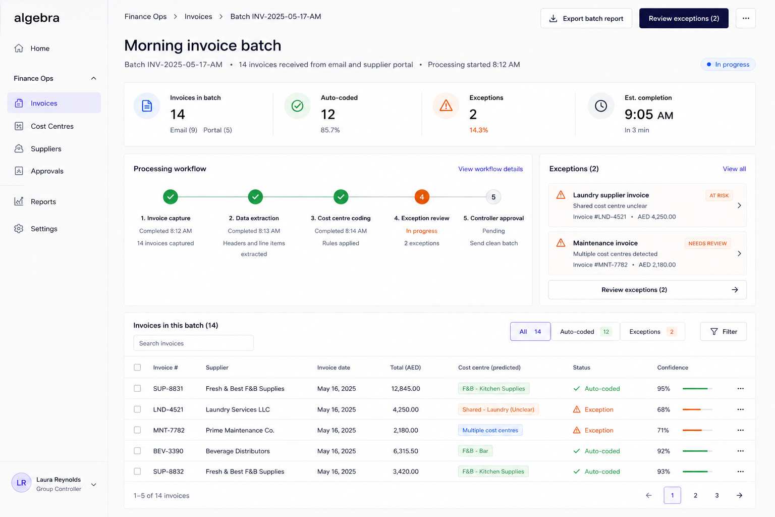 Hospitality workflow screenshot 1