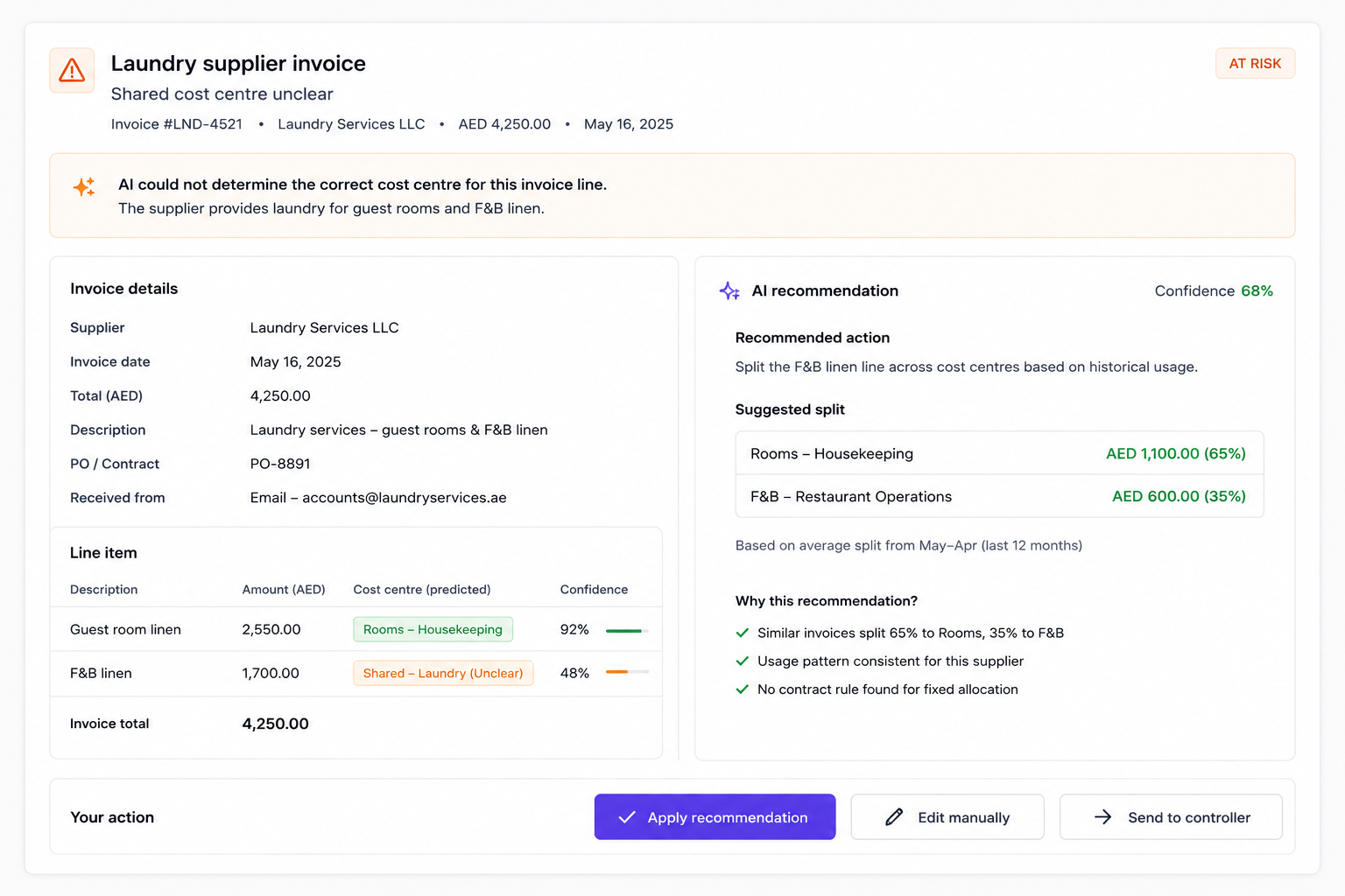 Hospitality workflow screenshot 2